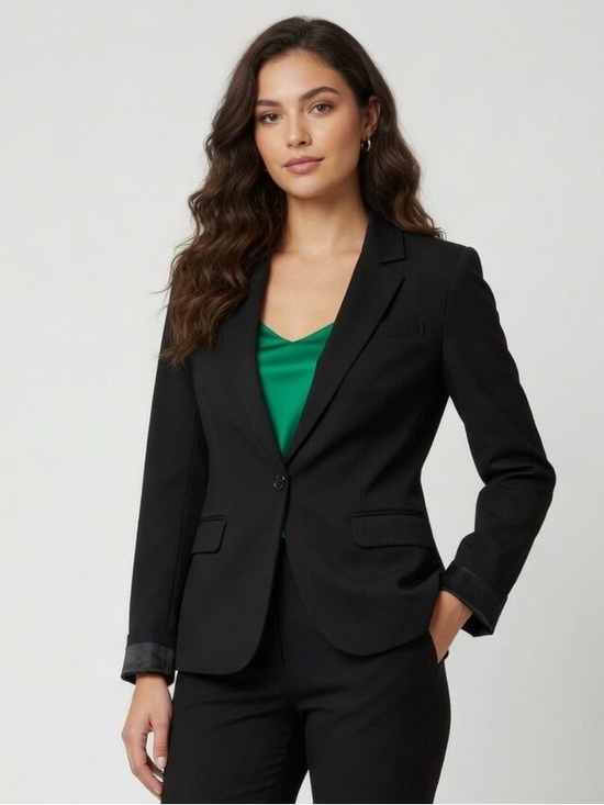 Maurices Jackets & Blazers - Black Fitted One Button Blazer Power Professional Jacket Button Sleeve Chic Boss
